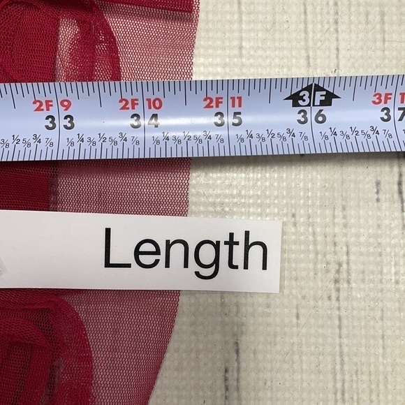 DB Studio Dress Red Christmas Holiday Floral Ribbon Tulle XS - Picture 11 of 14